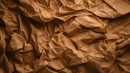 Brown crumpled paper texture background 