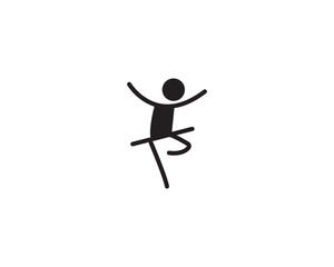 Ballet dancer icon vector symbol design illustration