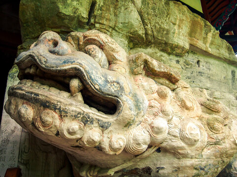 Many buddha sculptor carvings at Dazu carving hill,Chongqing,China