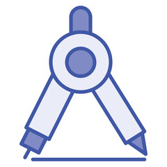 Grab this amazing vector design of geometry compass icon, flat icon design of drafting tool