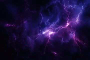  a purple and black background with a lot of lightening in the middle of the image and a black background with a lot of lightening in the middle of the image. - obrazy, fototapety, plakaty
