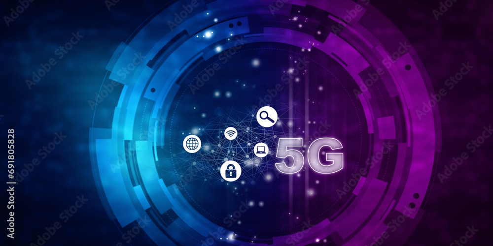 Poster 2d rendering 5g network 5g connection