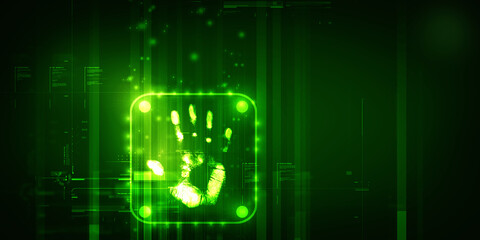 Fingerprint Scanning Technology Concept 2d Illustration