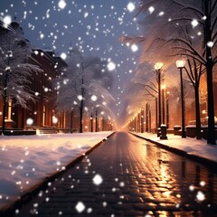 Cinematic lighting snowflakes falling wallpaper  hd