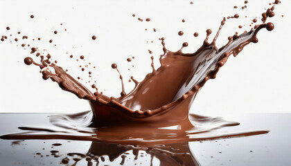 Chocolate splash isolated on white background