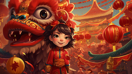 chinese new year celebration chinese new year cartoon red lion