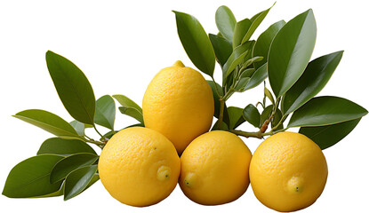 상큼하고 신선한 노란 레몬 나뭇가지
