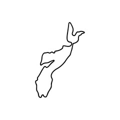 Nova Scotia outline map. Provinces and territories of Canada. Vector map with contour.
