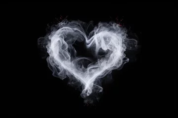 Papier Peint photo Lavable Fumée heart shaped smoke