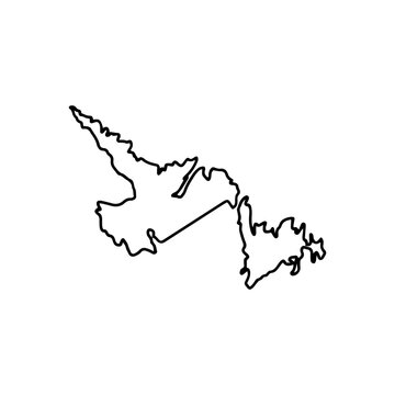 recommend clip art: Newfoundland and Labrador outline map. Provinces and territories of Canada. Vector map with contour.