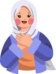 Woman Moslem Flat Illustration