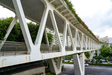 Overpasses and pedestrian bridges in the city