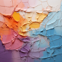 Three-dimensional cracks in pastel colors