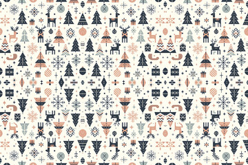 Seamless minimal Christmas pattern