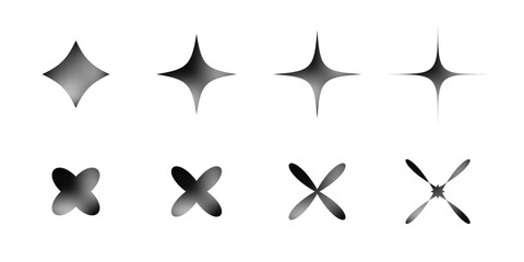 set of black and white y2k element