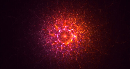 3D manual rendering abstract round hole light background