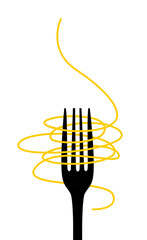 Gabel mit Spaghetti