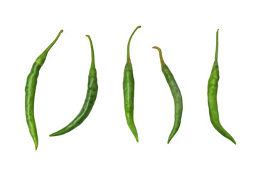 Green, hot peppers isolated on a white background.png