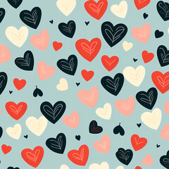 seamless pattern with hearts, generative AI