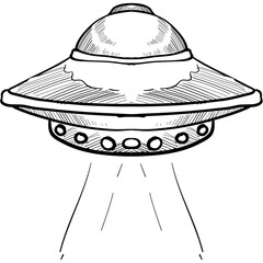 UFO handdrawn illustration