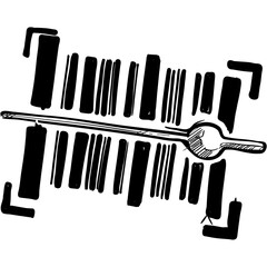 scan barcode handdrawn illustration