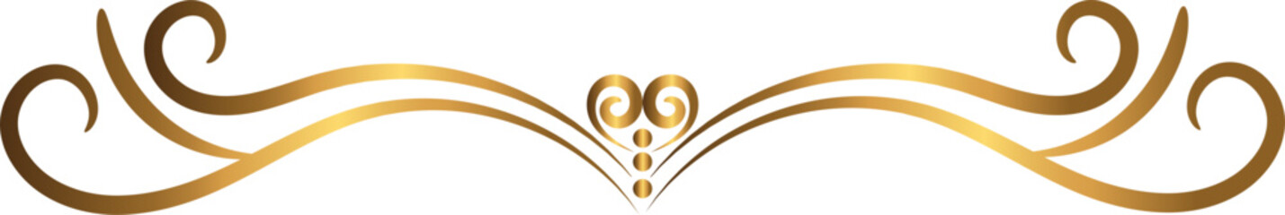 golden swirl lines calligraphy ornament, border