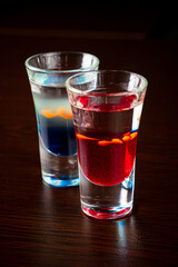 alcohol shots in the bar