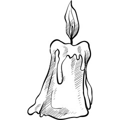 candle handdrawn illustration