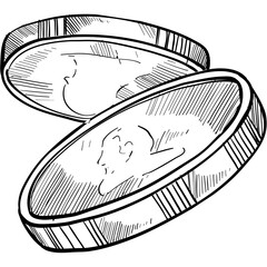 coin handdrawn illustration