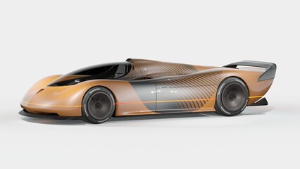 3D rendering of a brand-less generic concept racing car	
