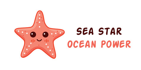 Fototapeta na wymiar Starfish illustration of a cute sea animal, ocean inhabitant