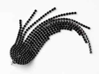 Precious stones on earrings isolated white background