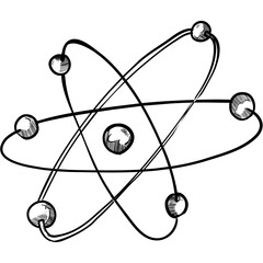 atom element handdrawn illustration
