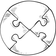 puzzle piece handdrawn illustration