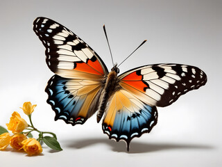 A beautiful butterfly with white background