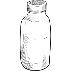 milk bottle handdrawn illustration