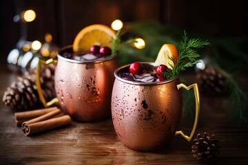 Chilled mulled wine in mugs