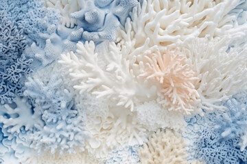Close-up of a white coral reef. Biophilic design. Organic abstract background
