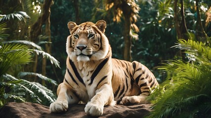 Obraz premium tiger in the wild, portrait of tiger in the fantasy jungle,running tiger 