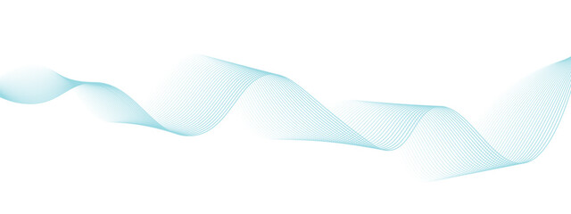 Abstract blue smooth wave on a white background. Dynamic sound wave. Design element