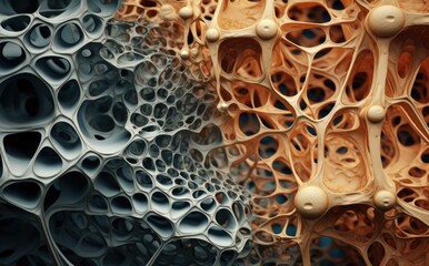 A close up of the inside of a cell. Generative AI.