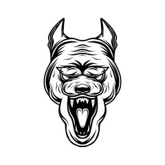 vector bulldog logo icon design line art