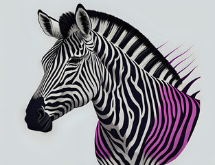 Zebra mit pinkem Akzent