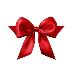 Fototapeta premium Red Ribbon on Transparent Background, PNG Transparent. Bow, Christmas, Xmas, Gift, Birthday, Present 