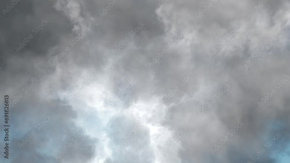 Poster 4k lightning flashes in columnibus clouds.