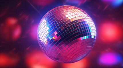 Disco ball, disco club background.
