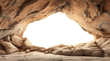 Big empty cave with cut out entrance