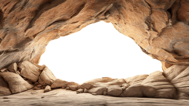 Big empty cave with cut out entrance