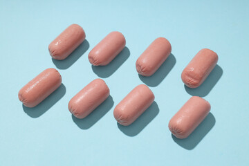 Mini sausage, concept of tasty meat food