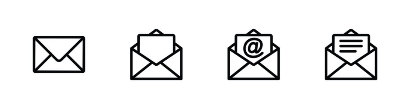 email icon set. envelope mail icon vector illustration